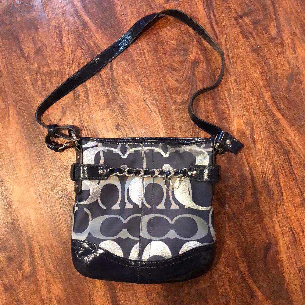 Coach navy shoulder bag